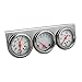 Enshey Autogage White Console Chrome Oil/Volt/Water Gauge 50mm DC 12B(V) Electric Water Temp + Oil Pressure + Volt Voltage Meter Car Gauge 3 in 1 Car Motorcycle Triple Gauge Kit (White)