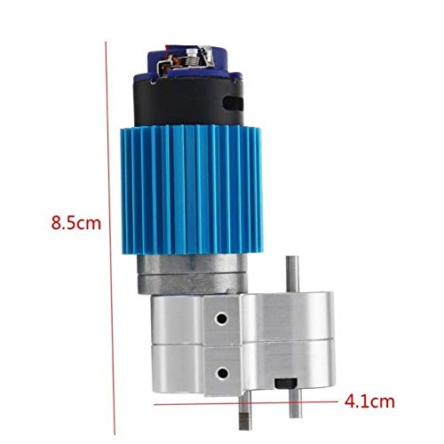 Leoie Premium New 370 Brushed Motor with Alloy Heat Sink Gear Box Set for WPL Henglong C14 C24 B14 B24 B16 B36 4x4 6x6 Upgraded Parts Gearbox Assembly (Silver) - Thumbnail 3