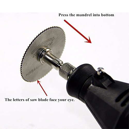 Migiwata HSS Mini Circular Saw Blades Set of 7pcs with 1/8" Straight Shank Mandrel for Dremel Fordom Electrical Grinding Machine Rotary Tool