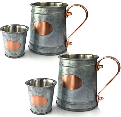 6 Galrose+TANKARDS+New+Galvanized+Stainless+Anniversary