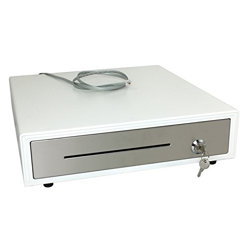 HK SYSTEMS 16" "Stainless Steel" Front WHITE Heavy Duty POS Interface Cash Drawer with 5Bill/5Coin â€¦