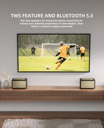 MLOVE A200 Portable Bluetooth Speaker with Aux Input, Micro SD Slot, USB Port, Powerful Subwoofer, TWS Docking, Long Battery and 80W