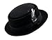 Mens Crushable Wool Felt Porkpie Hat w/Feather