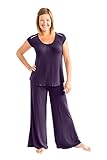 Kindred Bravely The Amelia Ultra Soft Maternity & Nursing Pajamas - Pants Set (Eggplant, Medium)