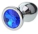 Blue Jeweled Beginners Butt Plug, Hmxpls Sex Love Games Personal Massager for Women Men Couples Lover, 0.3 Ounce Attractive Decorations Perfect Gift for Valentine's & Birthday