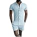Newfen Boyfriend Shorts Mens Short Sleeve Jumpsuit Casual Short Cargo Pants Rompers Slim Fit Party Overalls