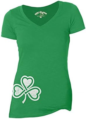 Irish Tshirt Womens Shamrock Clover Cute St Patricks Day Party Vneck