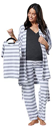 HAPPY-MAMA-Womens-Maternity-Nursing-Pyjama-Gown-Baby-Mama-4pcs-Matching-Set-181