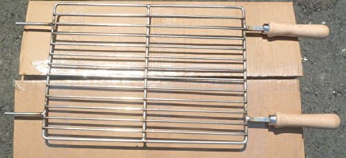 Cyprus Barbeque BBQ Fitted Grill For Small Charcoal Foukou, 59.50 X 26 CM , STAINLESS STEEL Raising Or Lowering By Lever System,New
