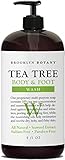Brooklyn Botany Antifungal Tea Tree Oil Body Wash - Extra Strength, Helps Cracking Feet, Skin Blemishes & Irritations, Body Odor - Soothes Itching & Promotes Healthy Feet, Cuticles and Nails - 9 oz