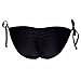 FITTOO Women's Sexy Low Cut Bikini Bottom Tie Sides Thongs Cheeky Booty T-Back Ladies Swimsuit Black S