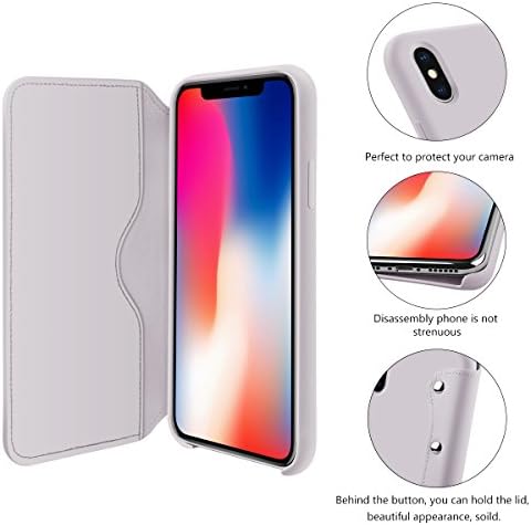 iPhone X Case, Aahlsen Soft Liquid Silicone Protective Waterproof Shell Shockproof Cases with Wallet Cover for Apple iPhone X /10 5.8 inch