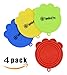 Spoiled Pet® Pet Food Can Lids - Silicone Covers for Cat and Dog Pet Food Storage - 4 Pack - Universal Fitting Tops for All Standard Size Can Food - Keeps Food Fresh