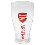 Arsenal FC Official Football Crest Pint Glass (One Size) (Clear/Red)