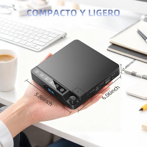 Desobry DVD Player for TV 1080P, DVD Player HDMI/AV/USB/TF Card, CD Player Breakpoint Memory, Coverage for All Regions, Comes with Cable and Remote Control