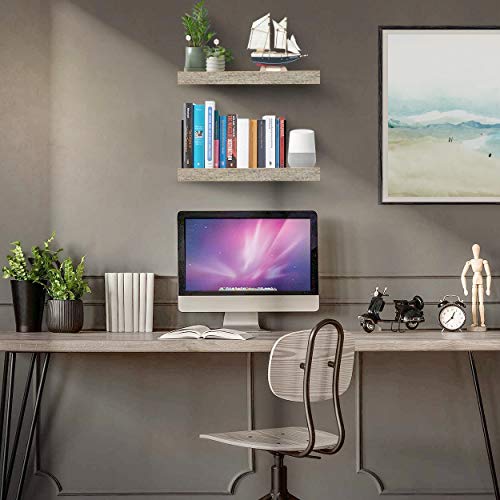 Sorbus Floating Shelf Set Rustic Wood Coastal Beach Style Hanging