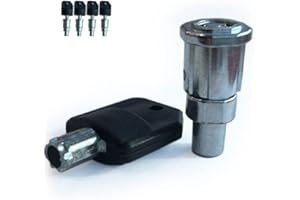 ACKSTAR Locks & Keys Classic Gumball Machine - Vending Machines Top Lid Tubular Key Lock for Capsule, Candy, Gumball Vending Machine. Gumball Machine Lock and Key 1/4" Thread (4pc - Key Y2)