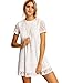 ROMWE Women's Short Sleeve Summer Lace Dress White S