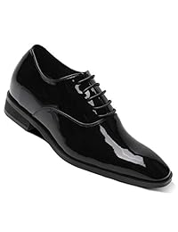 CHAMARIPA - Vestido de esmoquin de piel auténtica para hombre con elevador de altura invisible, estilo Oxford, de 2.76 pulgadas, talla K6532B