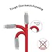 Atomtech 91905 IPhone Cable, 6' Zinc Alloy Plug Fast Charger Cord TPE, 8 pin Lightning To USB Cable Charger Compatible With IPhone 7/7p /6s/6s Plus 6/6p 5s/5 IPad IPod And More - Red - 2 Piece