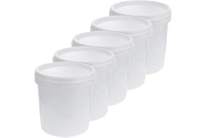 Mobestech 5pcs Portable Plastic Bucket with Lid Water Bucket for Farm Beach Home Empty Wash Multipurpose Storage Container