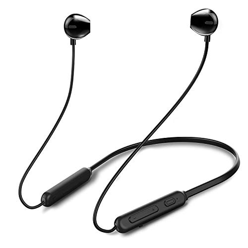 Bluetooth Headphones,Wireless Earphones[Noise Cancelling] HD Stereo [in-Ear Magnet Design] Built-in Microphone [Anti-Sweat Design] 12 Hours of Play back time Headset(Black)