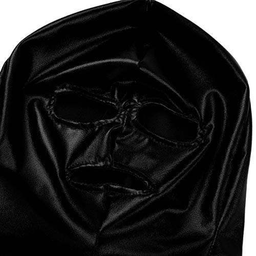 MSemis-Maschera-a-Testa-Hood-Mask-Berretto-in-Lattice-per-Adulti-Unisex-Copricapo-Zentai-in-Pelle-Passamontagna-Sexy-Latex-con-Cerniera-Cappuccio-Copriviso-per-Moto-Matellico