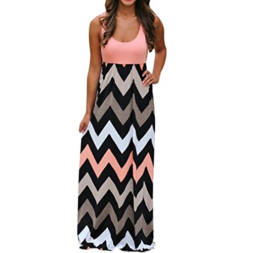 Striped Boho Long Dress,Clearance! AgrinTol Womens Summer Plus Size Striped Boho Long Dress (XXXL, Orange) - Thumbnail 6