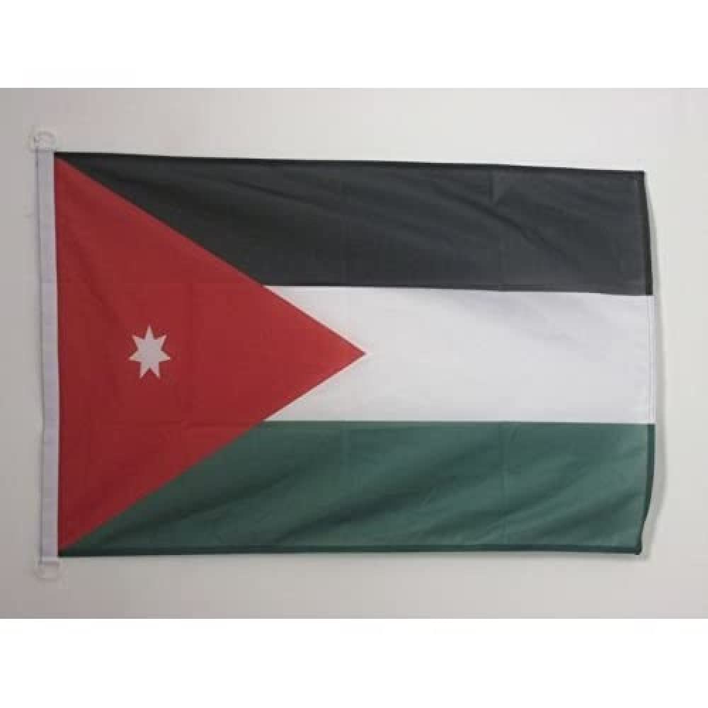 AZ FLAG - Jordan Nautical Flag - 18'' x 12'' - For Outdoor and Boat - Jordanian Banner Knitted Polyester with Two Plastic Rings - Vivid Colors - 12x18 in - 45x30 Cm — image 1
