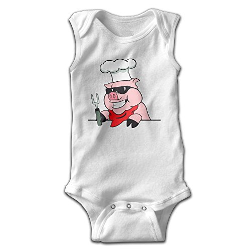 EVPOPC LVMI Cartoon Pig Newborn Baby Sleeveless Romper Creeper White