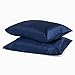 DreamHome Satin King Pillowcase, Navy Blue, Pair