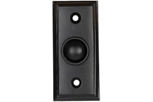 STALLION HARDWARE Doorbell Button, Vintage Decorative Push Button Door Chime, Ringer, Wired Doorbell Button Replacement (1, Black Powder Coat)