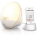 Philips HF3550/60 Iphone Controlled Wake-Up Light with Colored Sunrise Simulation, White