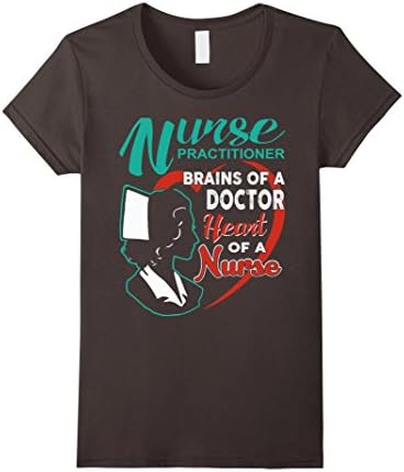 Womens Nurse Practitioner - Brains of a Doctor Heart Of A Nurse Small Asphalt