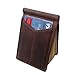 Andar The Baron Mens Leather Money Clip, Front Pocket Minimalist Card Holder RFID Blocking Wallet Full Grain Leather with Bi-Fold Cash Clip