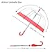 Artiron Colorful Trim Clear Umbrella Bubble Fashion Dome Auto Open Transparent Umbrella for Outdoor Weddings Windproof (Red Trim)