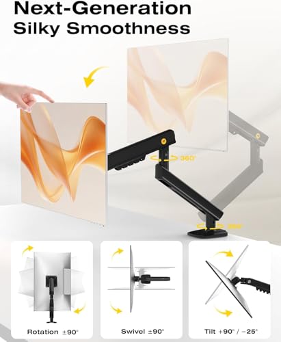 NB Ergonomic Supporto per monitor da 17 a 32 pollici, braccio monitor carico fino a 9 kg | Molla meccanica, installazione rapida del pannello | VESA 75 & 100 mm A5