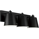 Capital Lighting 151331MB Alden Modern Industrial Metal Cone with White Interior Bath Vanity Wall Light, 3-Light 300 Total Wa