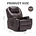 SUNCOO Massage Recliner Chair Ergonomic Bonded Leather Recliners Heated Lounge with Cup Holders 360 Degree Swivel Manual Reclining Sofa 19 in 1