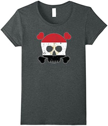 Womens Egypt Flag Skulls T Shirt Egyptian Flag Shirt Medium Dark Heather