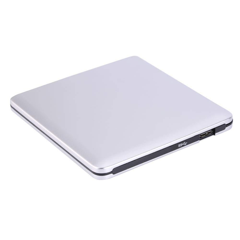 PUSOKEI External DVD Drive for Computers, External USB 3.0 Drive DVD/CD-RW Drive Burner Slim Driver for Laptop Desktop(Silver)