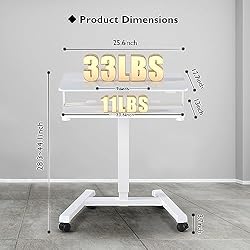 BONTEC Mobile Standing Desk with Keyboard