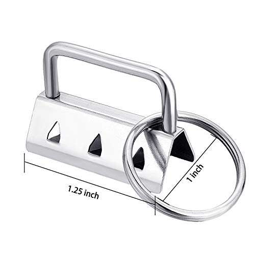 SATINIOR 40 Pieces Key Fob Hardware Key Chain Fob Wristlet Hardware with Key Ring for Lanyard (1.25 Inch)