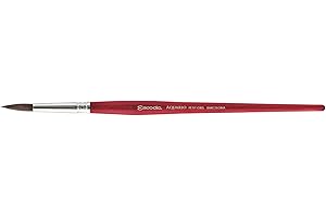 Escoda Aquario Series 1125 Artist Watercolor & Acrylic Short Handle Paint Brush, Petit Gris Natural Squirrel Hair, Round, Size 14