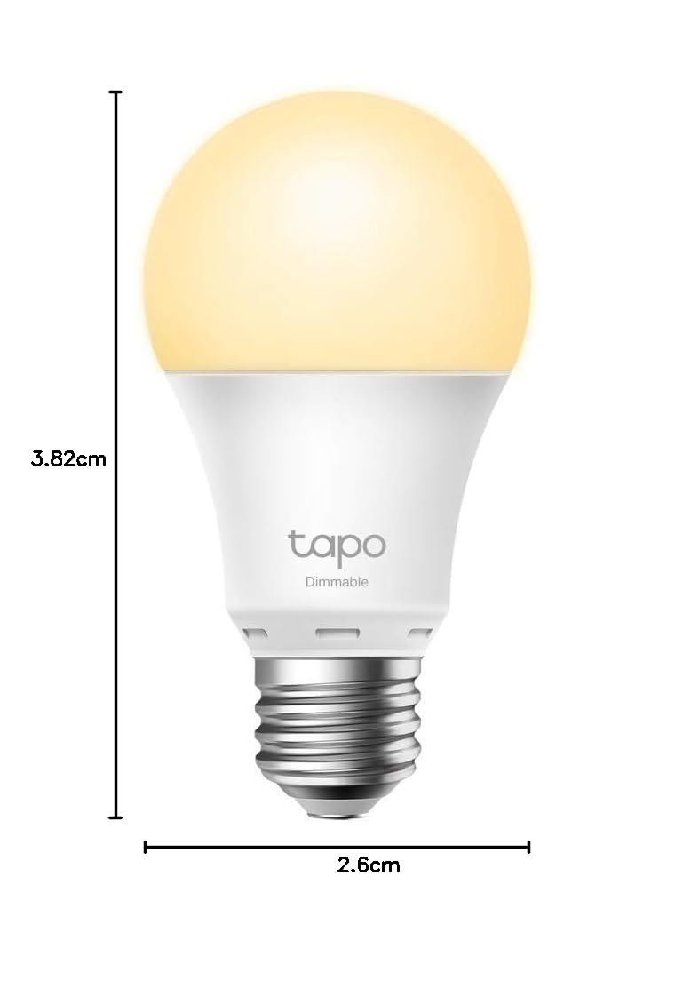 TP-Link Tapo L510E Smart WiFi Bulb E27, Dimmable, 8.7 W, No Hub Required, Compatible With Alexa, Google Assistant, Sequences and Schedules, Away Mode, Tapo App, Energy Saving