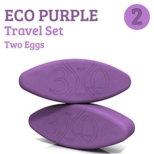 Three Minute Egg® Yoga Block Travel Set – 2 Yoga Eggs – ECO Purple – Made in USA