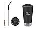 Klean Kanteen Insulated 16 Ounce Tumbler (Shale Black) Plus 3 Piece Set with Steel Straw Lid and Brush