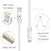TBMax Cat6 Ethernet Cable 100ft with RJ45 Connectors, Cable Clips & Labels - 100 Feet Long Flat Network LAN Cable for Computer/Router -White