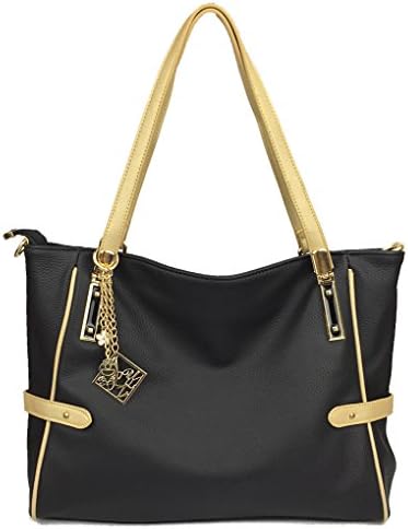 Women's Pu Leather Shoulder Handbags Top-handle Purse Fashion Cross Body Bag(1-Black)
