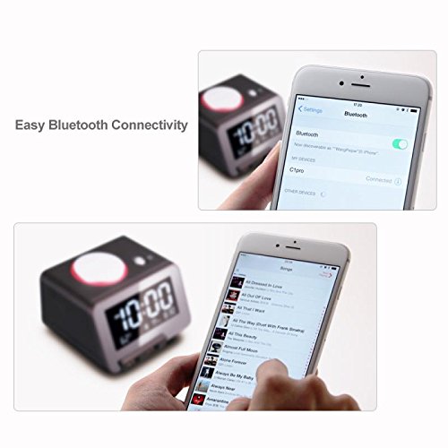[Upgraded Version] Homtime Alarm Clock for Bedrooms with Bluetooth